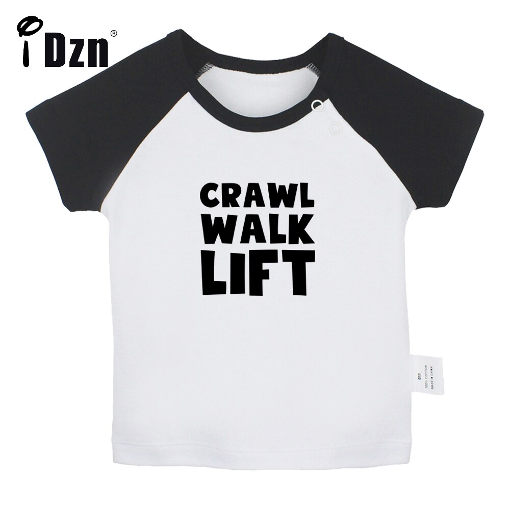 Zomer Crawl Walk Lift Fun Art Gedrukt Baby Jongens T-shirts Leuke Baby Meisjes Korte Mouwen T-shirt Pasgeboren Katoen tops Kleding