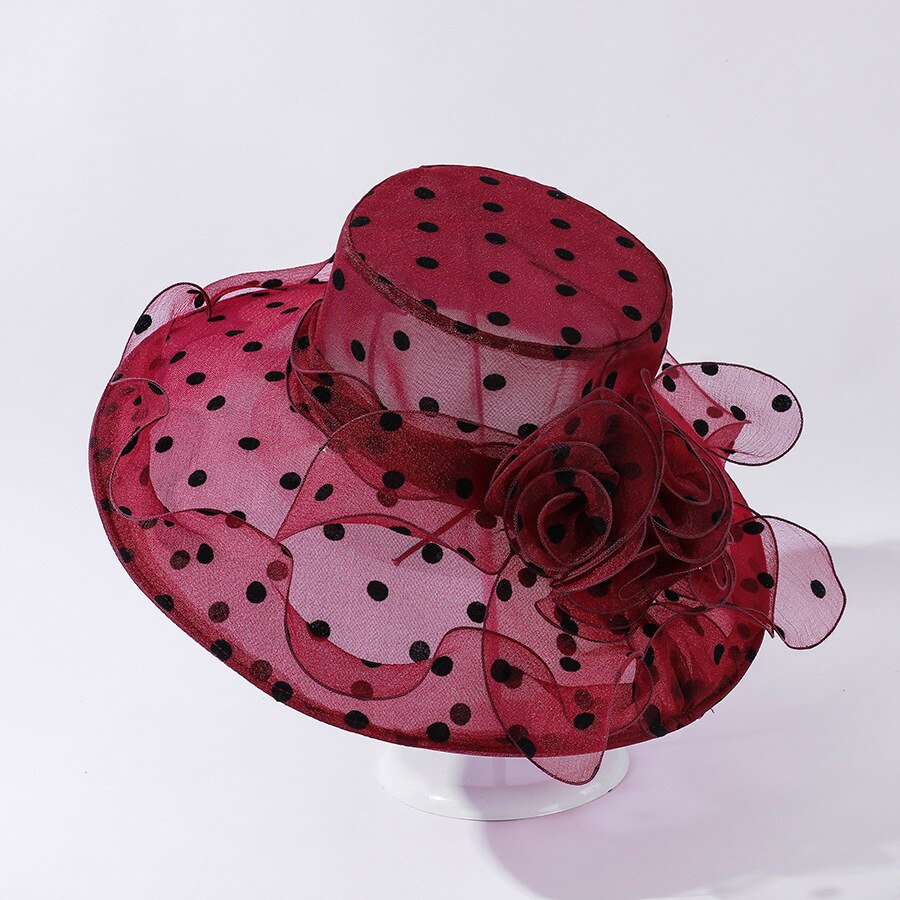 Cokk Zomer Hoeden Voor Vrouwen Mode Dot Patroon Grote Grote Kant Garen Rand Zonnescherm Zonnehoed Ademend Opvouwbare Gorro 2022
