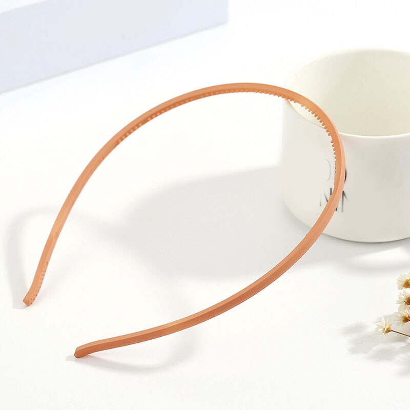 Diademas finas de plástico para niña y mujer, bandanas de resina, accesorios para el cabello esmerilados, accesorios para el cabello, diademas antideslizantes: Marrón claro