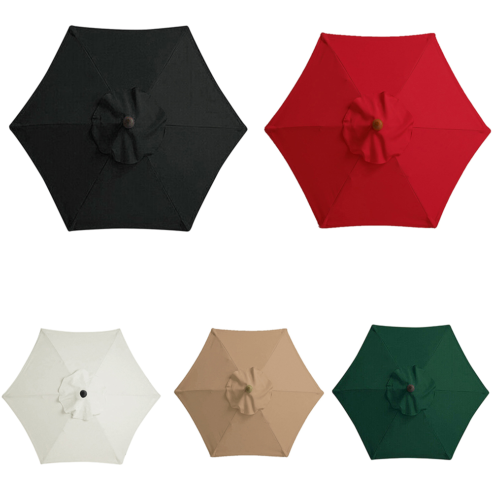 Parasol de 6 huesos sin soporte, sombrilla de 2m, tela reemplazable, protección UV impermeable para exteriores, playa y jardín