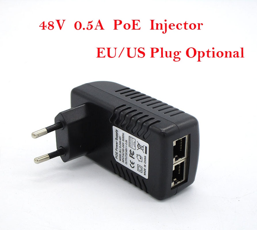 48 V 0.5A PoE Injector 24 W EU US Plug Optioneel Ethernet Adapter IP Camera voeding