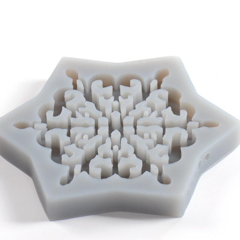 Silicone Tray Mold Christmas Snowflake Coaster Mold Concrete Holder Molds Home Cup Drink Mug Tea Coffee Pad