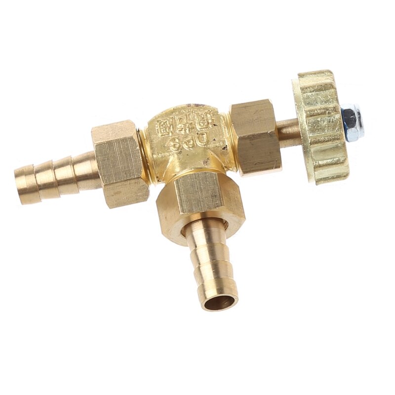 Elbow Brass Needle Valve 8mm Propane Butane Gas Adjuster Barbed Spigots 1 Mpa