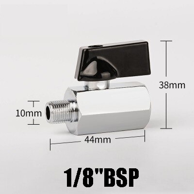 1/8" 1/4" 3/8" 1/2" Threaded Mini Brass Ball Valve BSP Male To Female Air Compressor Water Gas Oil Shut Off Valve: Female Male 01
