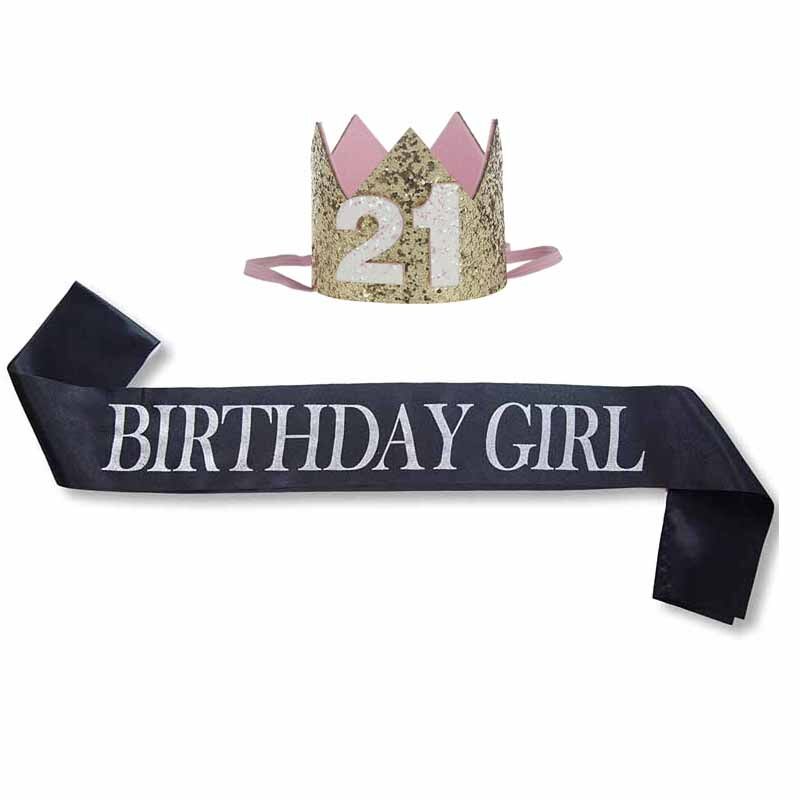 Tiara de princesa corona marco 18th 20th 21st 30th 40th 50th 16 18 21 30 40 50 años feliz de decoración para de cumpleaños