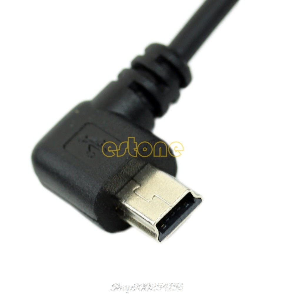 Pratique 90 degrés Angle gauche USB 2.0 A mâle à Angle gauche Mini B 5p câble mâle