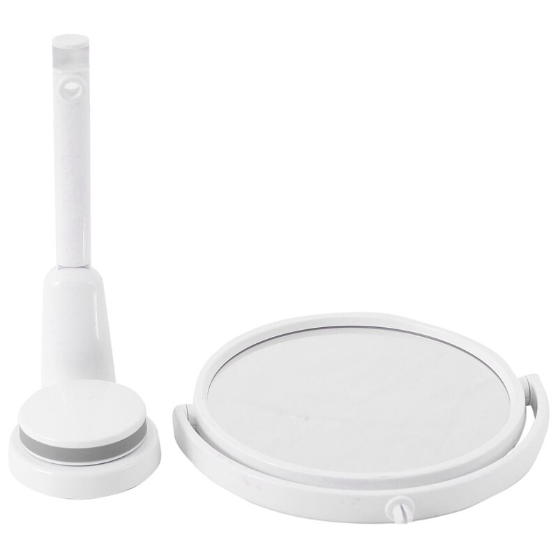 Nowoczesne lustro łazienkowe bez wiertła 2 boczne makijaż próżność golić lustra ścienne ssania składane ramię przedłużyć okrągłe akcesoria robić kąpieli: Default Title