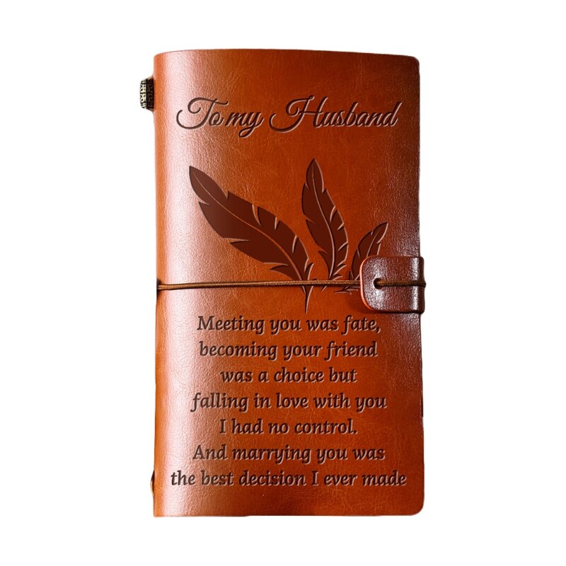 Cuaderno de diario artesanal , diario de cuero grabado, libro de notas para mensaje para mi hija/a mi esposa, bolsillo de escritura a mano: Castaño
