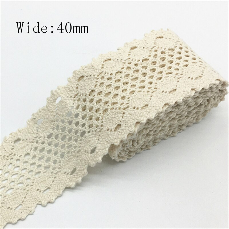 2 yards 100% Katoen Kant Lint Voor Kleding Naaien Stof Ivoor Trim Katoen Gehaakte Kant Stof Lint Handgemaakte Accessoires: Dull