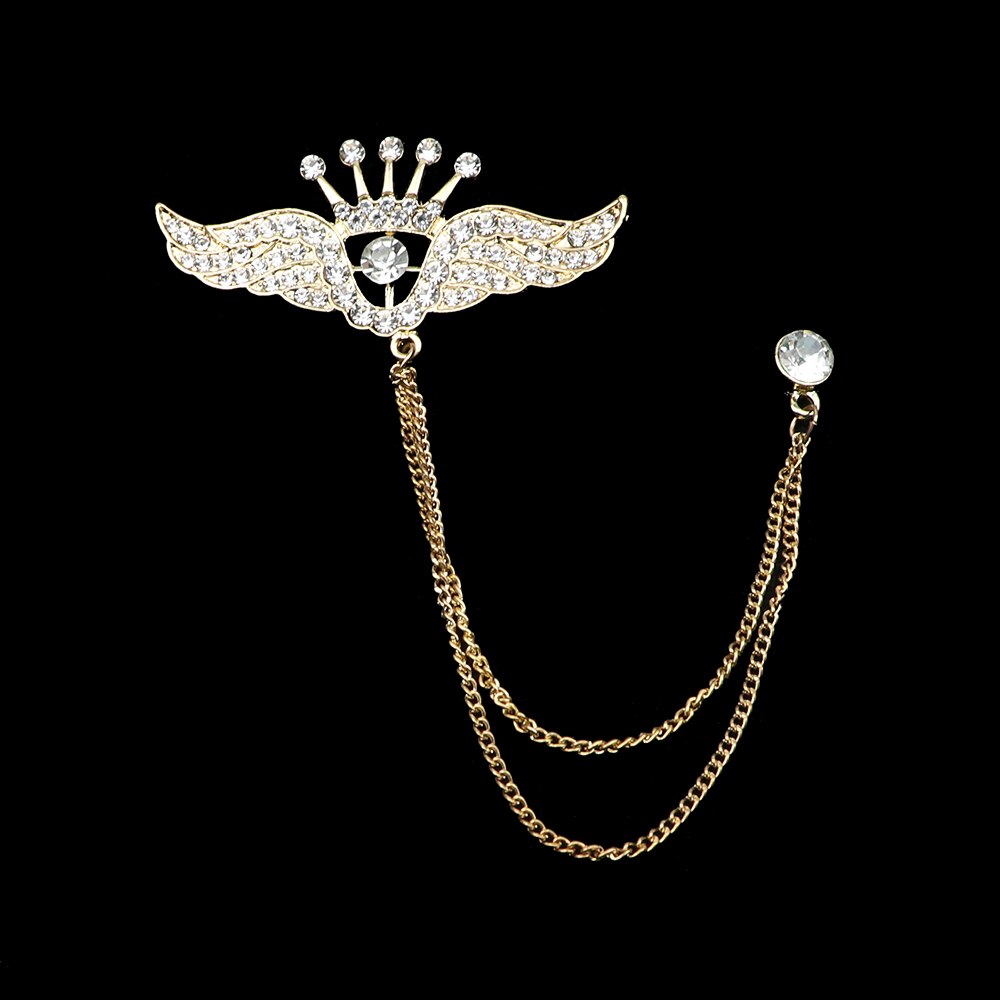 Hombre broche Cruz traje borla cadena Pin de solapa para traje broche para Cuello de camisa placa Retro Pines de baile para de boda corbata Accesorios: 6