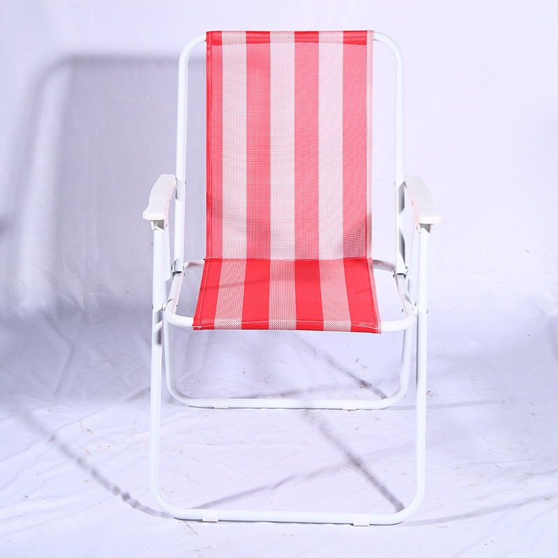Silla de salón para exteriores y oficina, sillón plegable de doble tubo redondo, color a rayas, tela Oxford, reclinable, para playa y camping