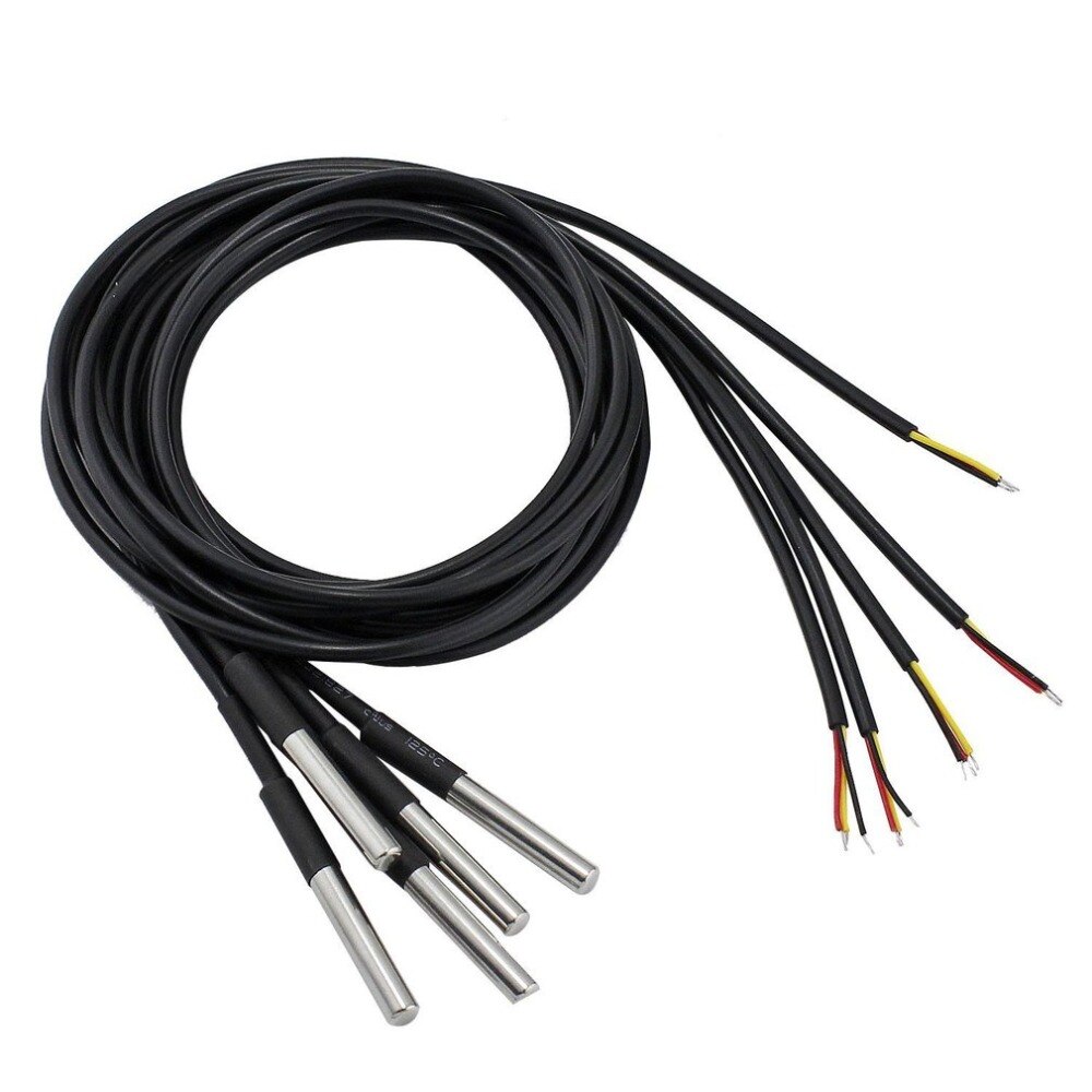 DS18B20 Waterproof Digital Temperature Sensor Thermistor Thermal Cable 5pcs Essential Accessories