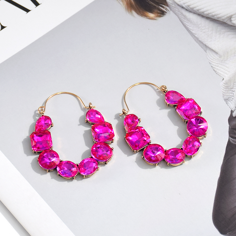 -Sell Colorful Rhinestones Metal Long Dangle Earring High Trendy Crystal Jewelry Accessories For Women: PALLADIUM
