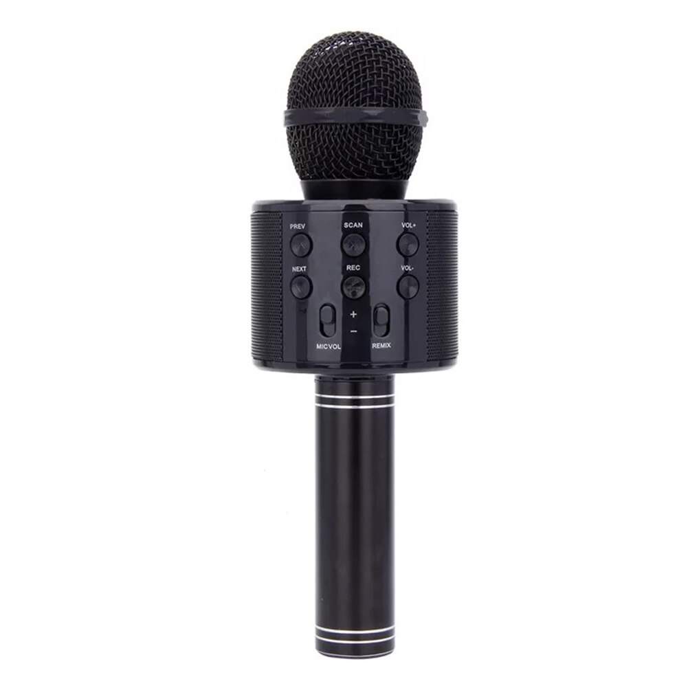 Bluetooth-compatible Wireless Speaker Handheld Microphone Karaoke Mic Music Player Singing Recorder KTV Microphone: Light Grey