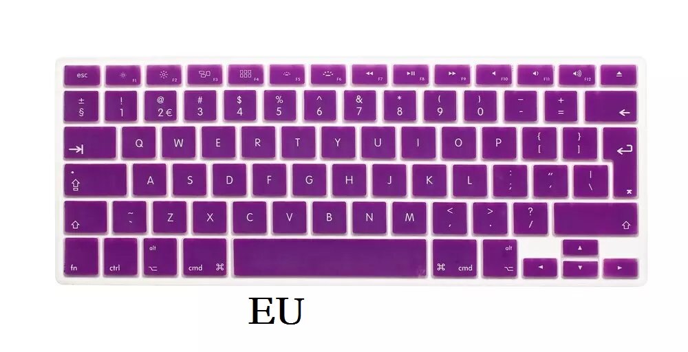 Ue usa angielska klawiatura skóra dla Macbook Pro 13 15 CD ROM A1278 A1286 klawiatura pokrywa szczupła wodoodporna folia ochronna skóry: EU-Purple