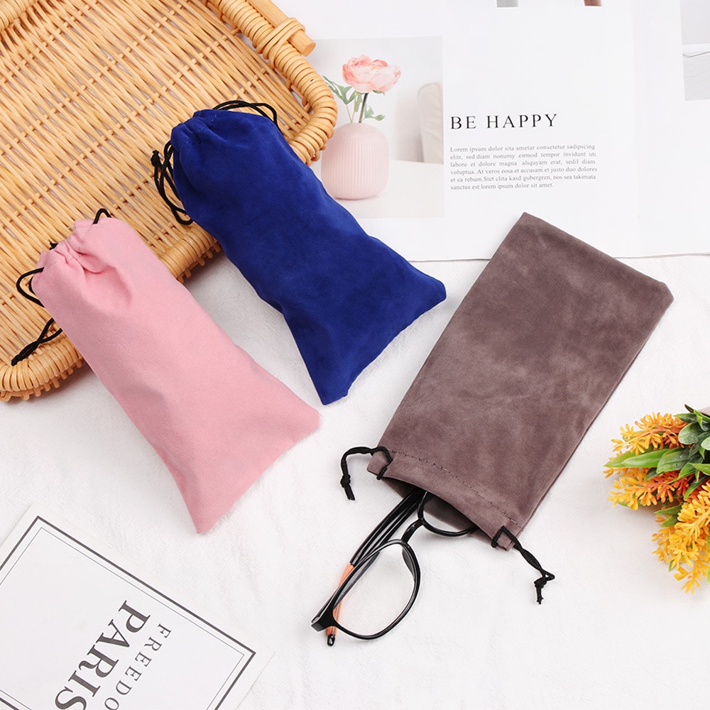 1Pc Koord Fluwelen Zakjes 18X9Cm Sieraden Verpakking Display Tassen Zachte Brillen Pocket Bril Doek Bag Eyewear case