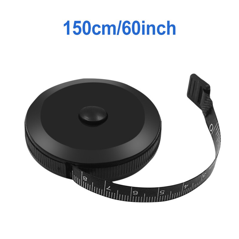 Ruban à mesurer Double face noir, 1.5m, 60 pouces, outils rétractables automatiques, Mini ruban à mesurer de couture Flexible ABS: Black