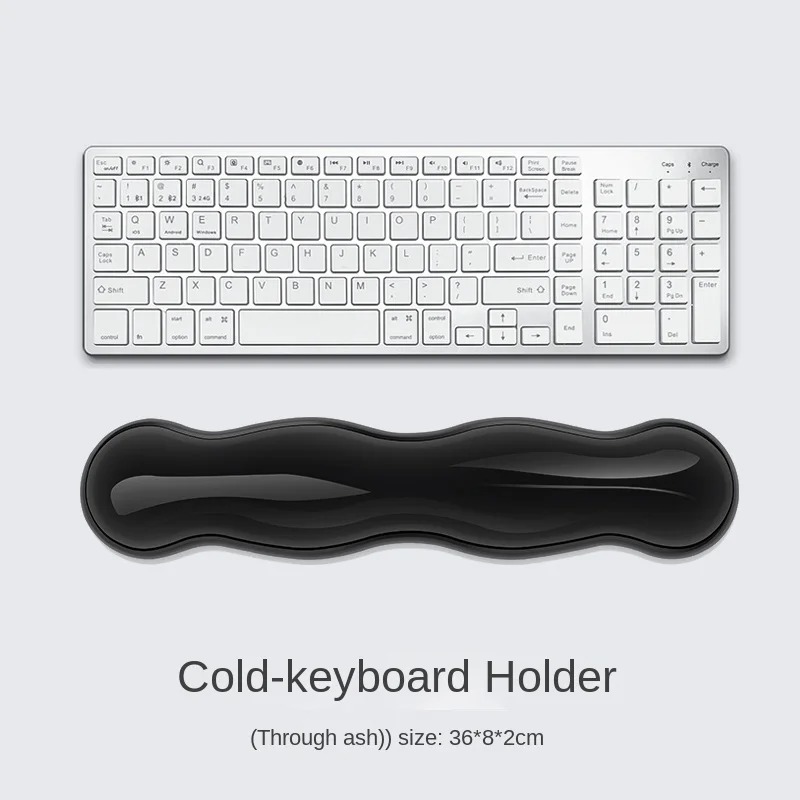 Ergonomic Mouse pad with wrist rest keyboard rest silicone transparent desktop office game console mouse wrist rest: black
