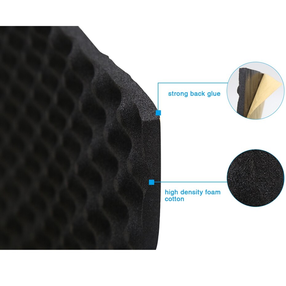 80cmx50 Studio Geluid Akoestische Absorptie Auto Heatproof Golf Schuim Deadener Auto Deur Geluiddichte Katoen Isolatie