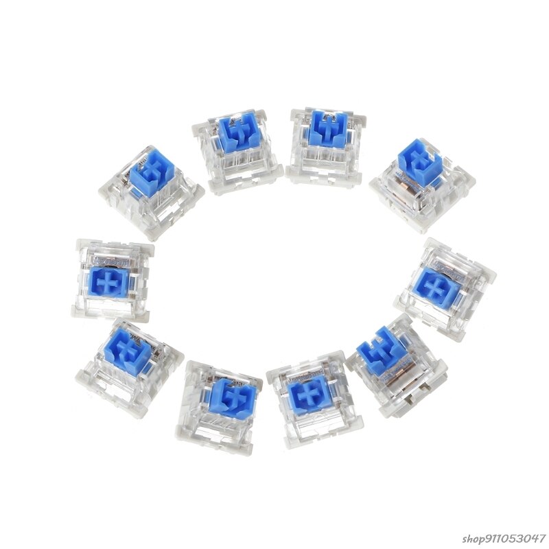 10Pcs 3 Pin Mechanical Keyboard Switch Blue Red Brown Black Replacement For Gateron Cherry MX M16 21: 21