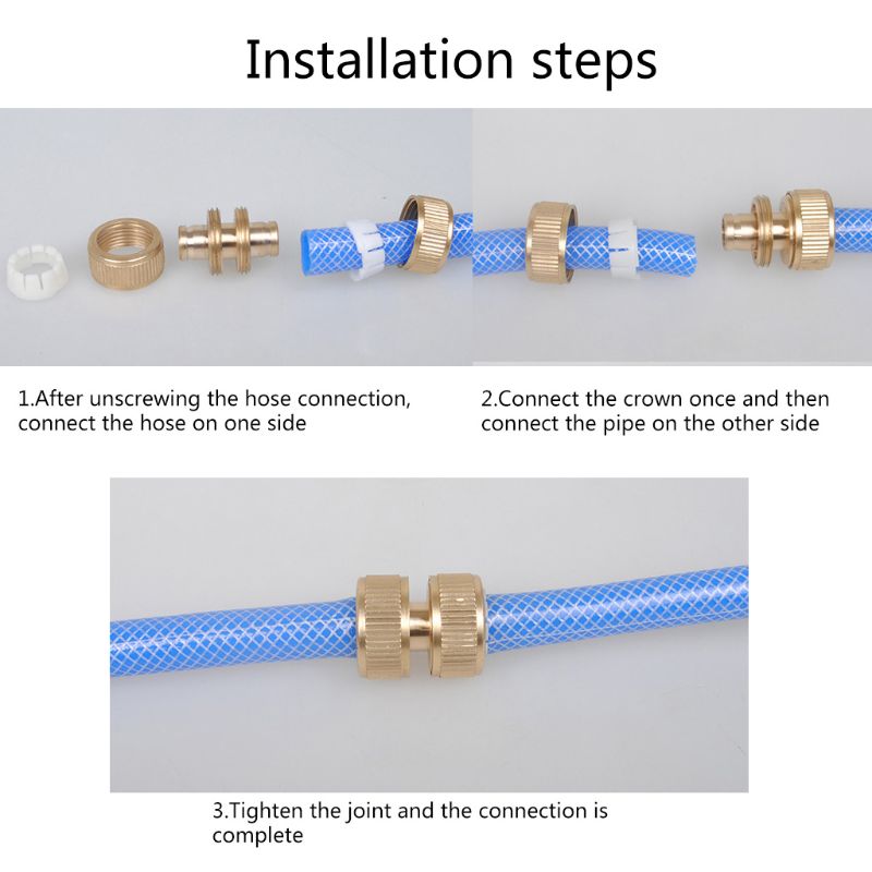Copper Pipes Repair Joints Repair Lengthen For Pipe Fittings Garden Hose Connect 28TC