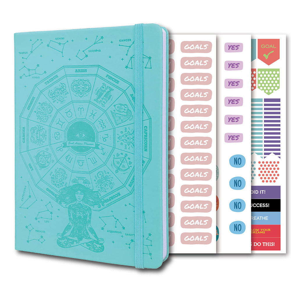 2022 Dagelijkse Doel Planner Undated Agenda Wekelijkse Maandelijkse Kalender Organisator Notebook Productiviteit: light blue