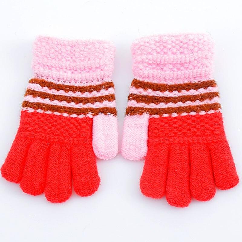 Gants d'hiver chauds et épais pour enfants, mitaines extensibles pour enfants filles et garçons, gants complets en tricot pour les doigts de 7 à 12 ans: 4