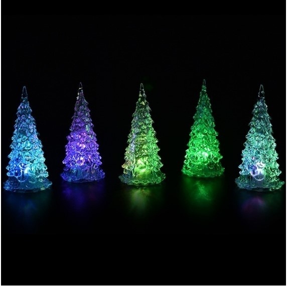 Christmas Tree Colorful Changing LED Desk Table Lamp Light with Seven Colors Romatic(Size:12 cm X 5.5 cm)