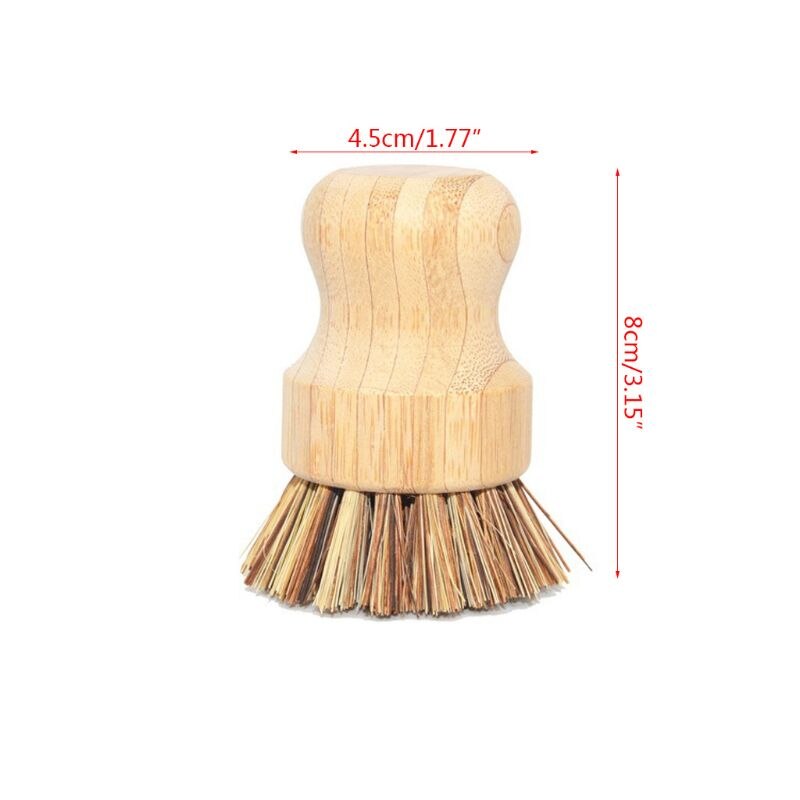 Sisal Bambus Palme Küche Pfanne Topf Reinigung Pinsel Kurze Runde Holz Griff Haushalt Schüssel Schüssel Waschen Werkzeuge