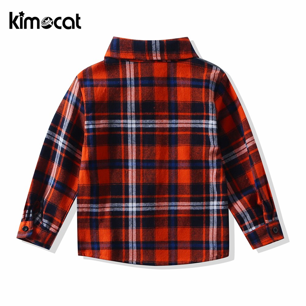 Kimocat Baby Boy Kleding 100% Katoen Lente Herfst Lange Mouw Kind Kids Jongens Plaid Tops Casual Kleding