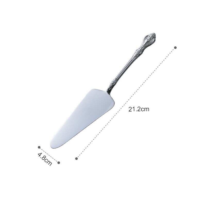 304 Rvs Reliëf Handvat Cake Spatel Paleis Retro Brood Mes Pizza Mes Spatel Bakken Huishoudelijke: SILVER