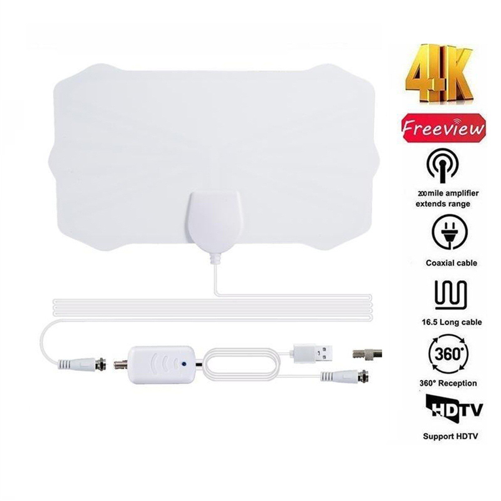 NewSky wire 200 Mile Range Antenna TV Digital HD Skylink 4K Antena Digital Indoor HDTV 1080P HD TV With Amplifier Signal Booster