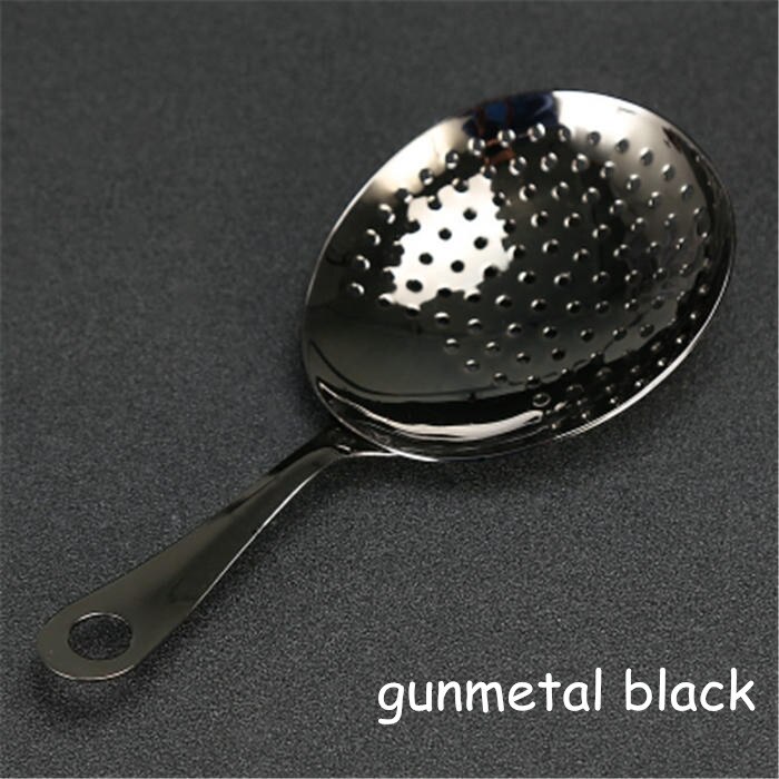 Colador de cóctel de barra Julep chapado en oro y cobre antiguo, se adapta a la mayoría de coctelera Boston, herramienta de Bar: gunmetal black