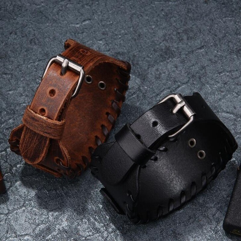 Boom Van Het Leven Metalen Bedelarmband Brede Gevlochten Lederen Vintage Armbanden Voor Mannen Sieraden