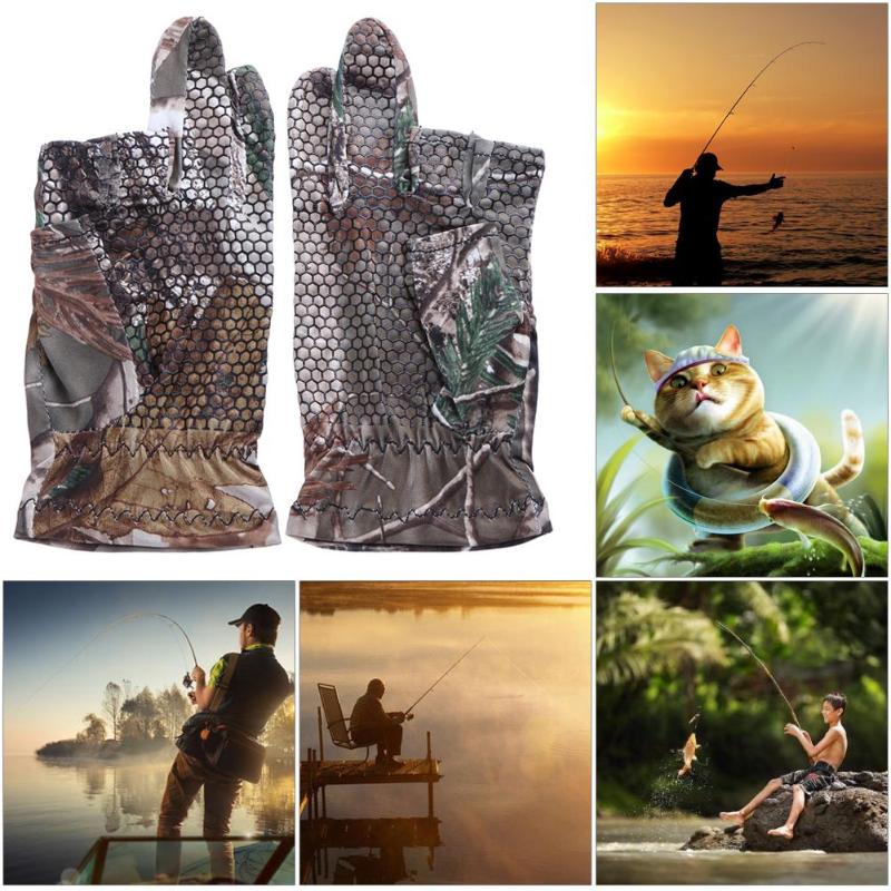Guantes deportivos Unisex de medio dedo, de Gel antideslizante, para pesca al aire libre, para invierno