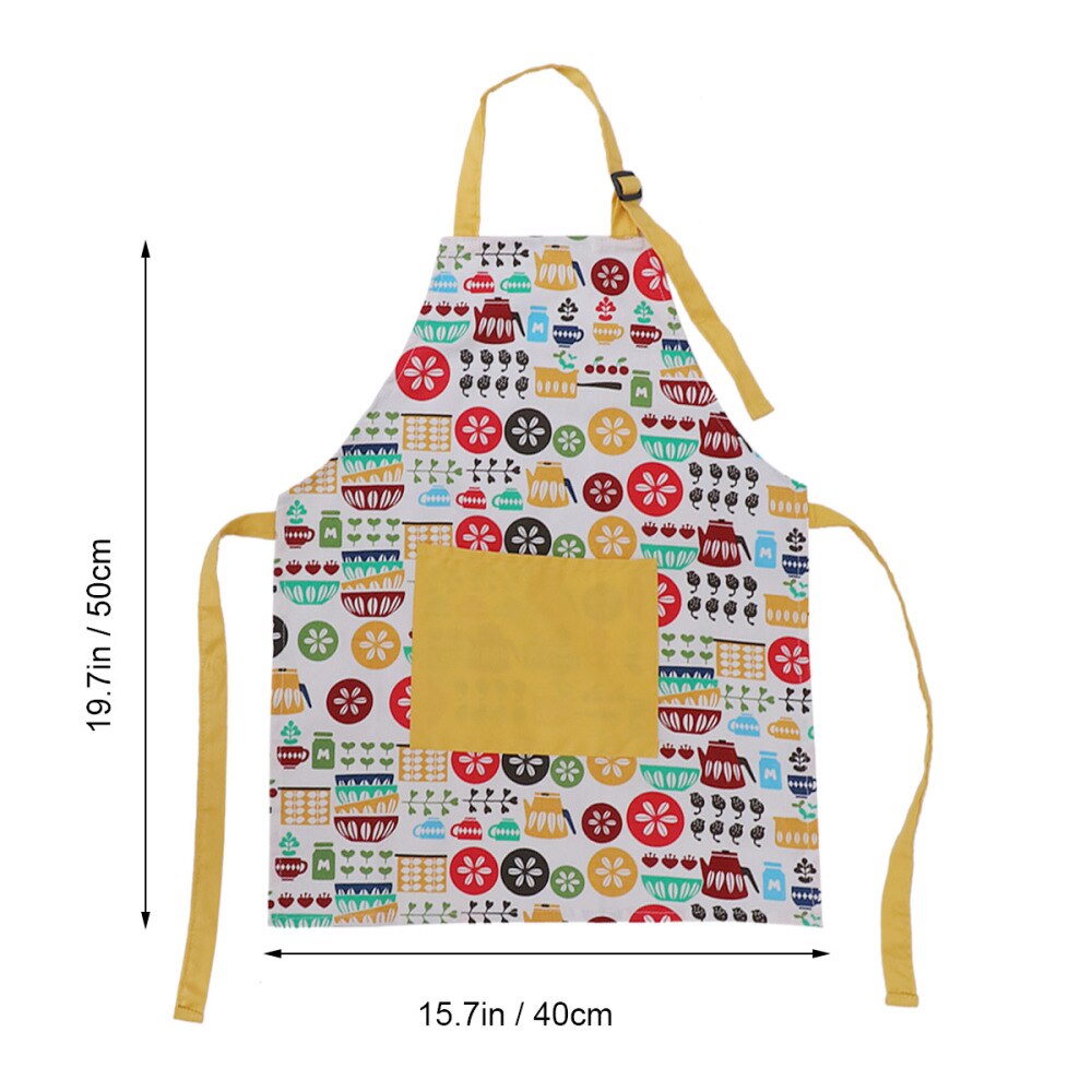 Children Cotton Aprons Cartoon Kitchenware Pattern Painting Kids Aprons for Children Cooking Baking Kitchen (Small Size, Kitchen
