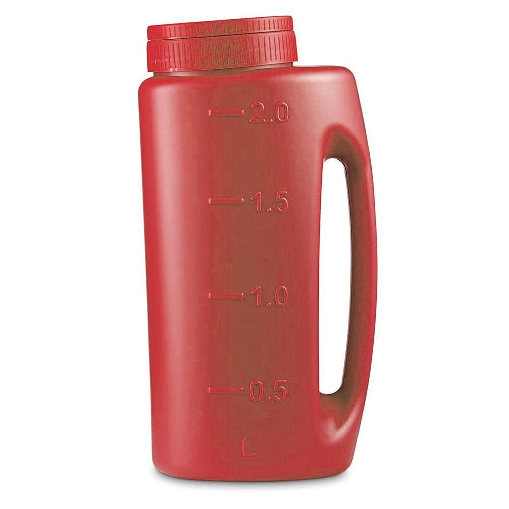Esparcidor de mano de tamaño ajustable para fertilizante de césped, botella de fertilizante de sal, rociador de fertilizante, maceta, agitador de sal para semillas, K4C3: Rojo