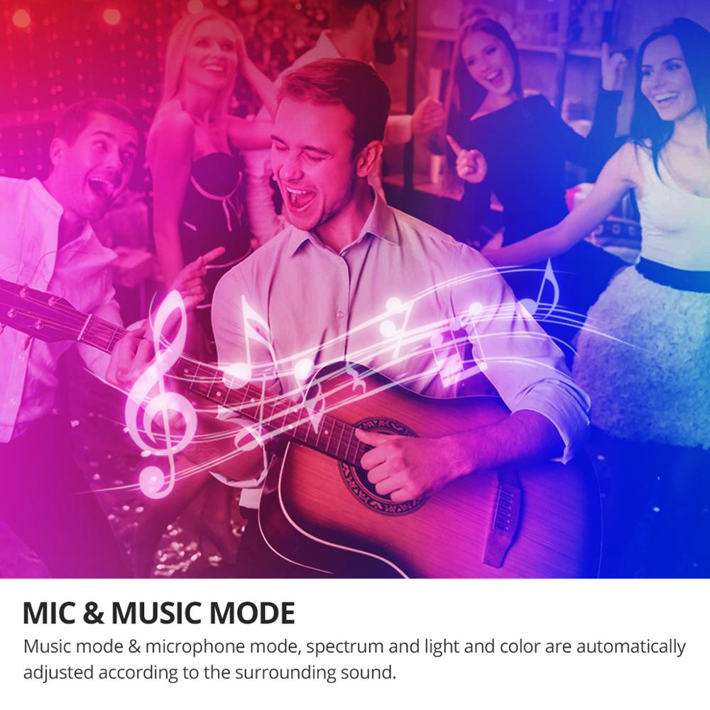 Controlador LED RGB con Bluetooth para el hogar, tira de luces Led con sincronización de música y voz de para dormitorio, regulador de intensidad de lámpara inteligente
