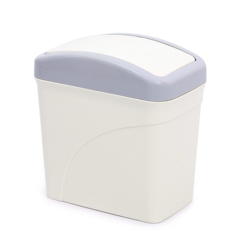 Rolling Cover Type Kleine Prullenbak Recycling Afval Bin Vuilnis Papiermand Badkamer Prullenbak Vuilnis Container Bakken: White-Rectangular
