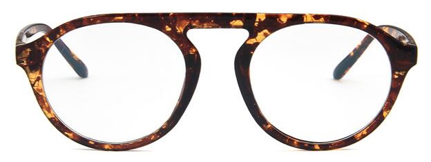Flache oben Runde Männer Brille Rahmen Frauen Brillen Rahmen Jahrgang Platz Klare Linse Gläser Optische Spektakel Rahmen: Tee Blume