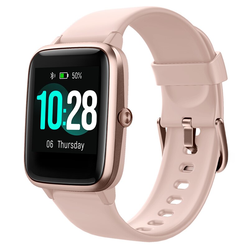 Montre intelligente Fitness Tracker moniteur de fréquence cardiaque IP68 étanche montre podomètre activité Tracker Sport Smartwatch pour Android IOS: Pink