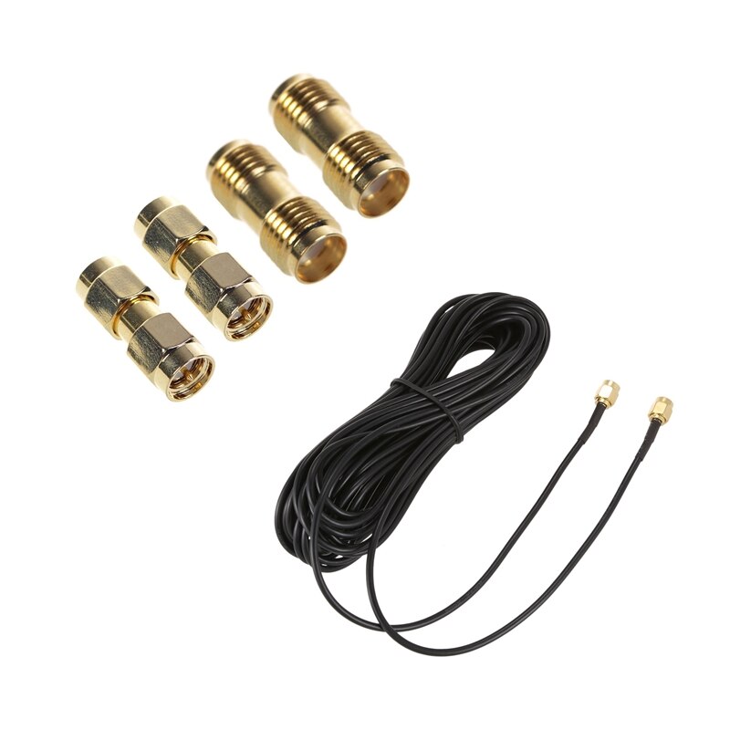 Conector SMA macho a macho + 2 uds., conector hembra a hembra SMA Adaptador Coaxial RF y 1x10M SMA macho a macho SMA M-M, 2 uds.