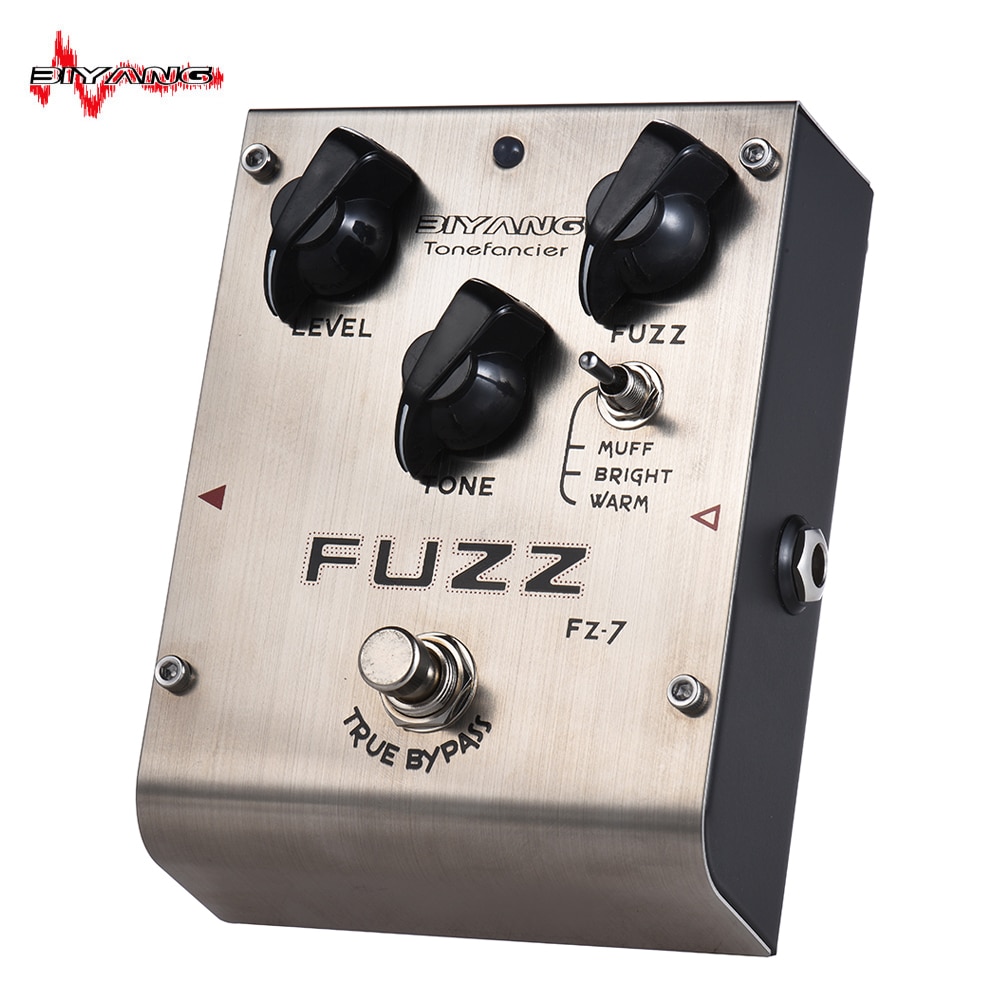Pedal de guitarra con efecto Fuzz BIYANG FZ-7, serie Tonefacier, 3 modos, Pedal de guitarra Fuzz, carcasa totalmente de Metal