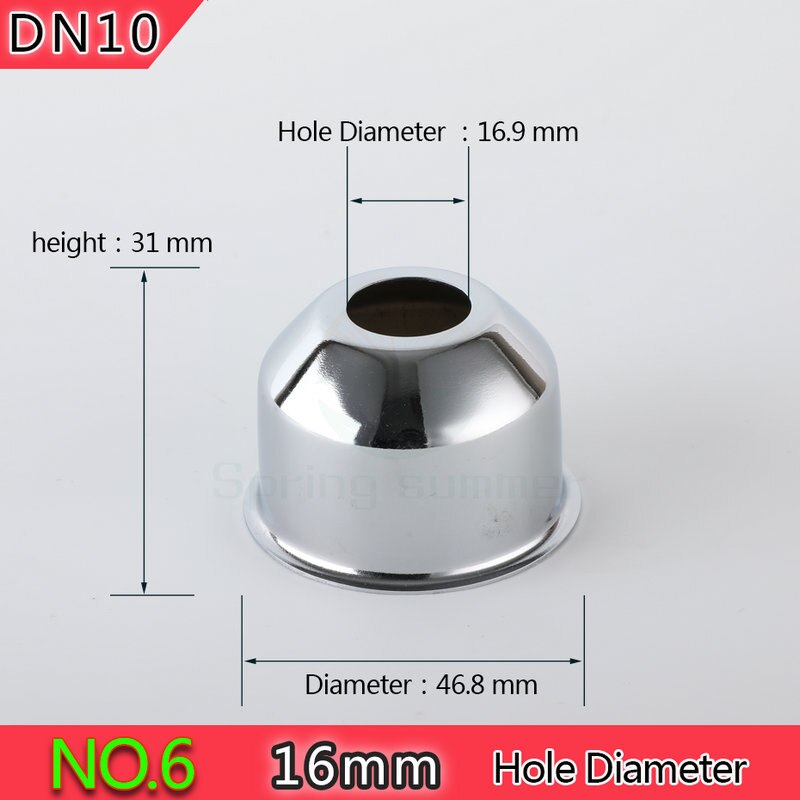LENTE ZOMER DN8 DN10 aperture10mm-17mm rvs cover chrome decoratieve muur gat ZZG02: NO.6