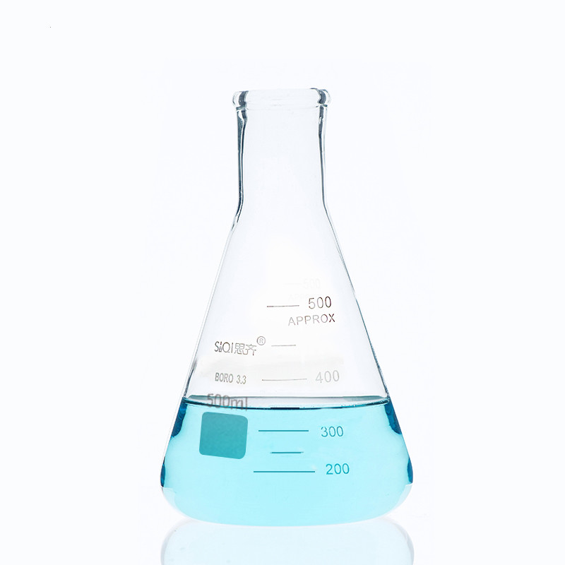 2Pcs / 500ml glass Erlenmeyer flasks for school laboratory equipment Erlenmeyer flasks