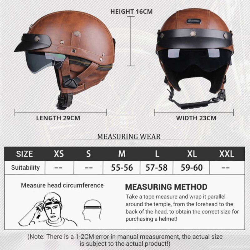 Retro Motorcycle Helmet Vintage Moto Helmet Men Women Half Helmet Built In HD Lens Riding Scooter Capacetes DOT Certification