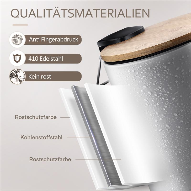 3L Ronde Rvs Stap Prullenbak Prullenbak Vuilnis Container Prullenbak Voor Keuken Badkamer Slaapkamer