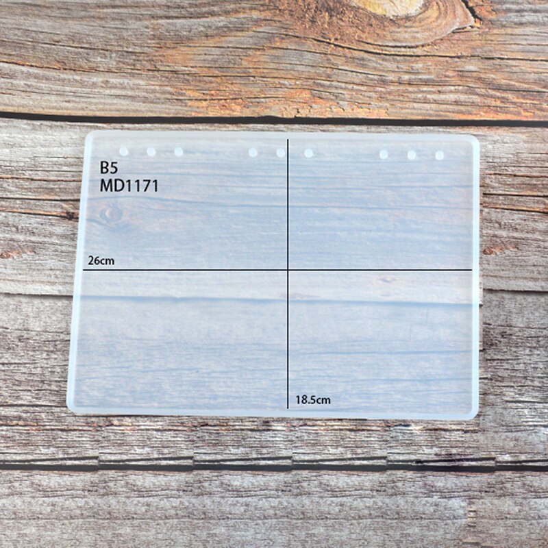 1pc gør-det-selv silikone krystal epoxy støbning notebook form  b5 a5 a6 a7 høj spejl cover form varmebestandig genanvendelig notebook form: B5