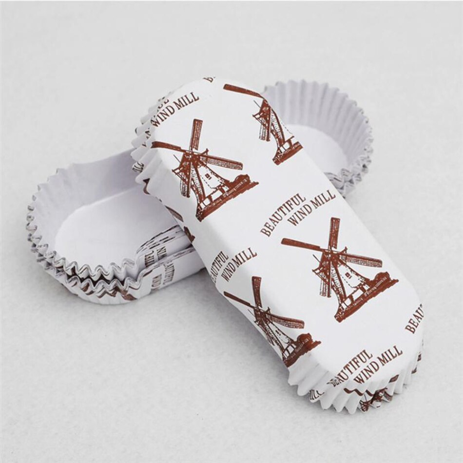 200Stck Windmühle Cupcake Verpackung Muffins Stiefel bilden Papier Backen Tassen Haustier Film Wärme Beständig Brot Tablett Küche Kuchen Werkzeuge neue
