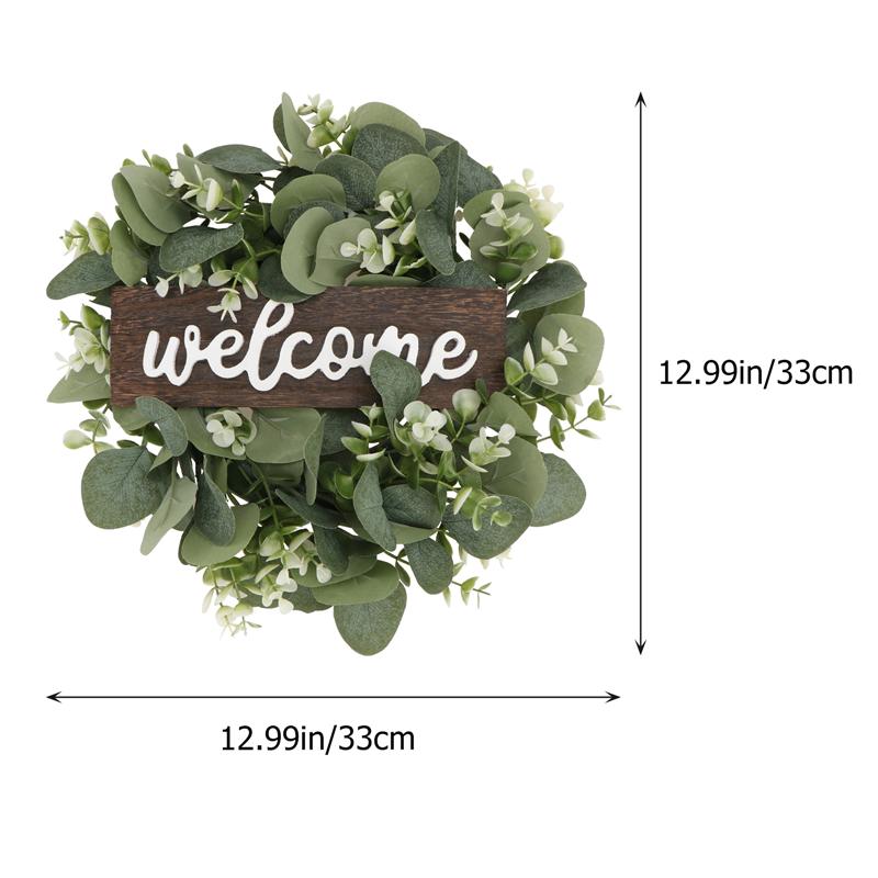1Pc Welkom Krans Decor Deur Opknoping Garland Ornament Simulatie Leaf Krans Kunstmatige Plant Decor Voor Home Party